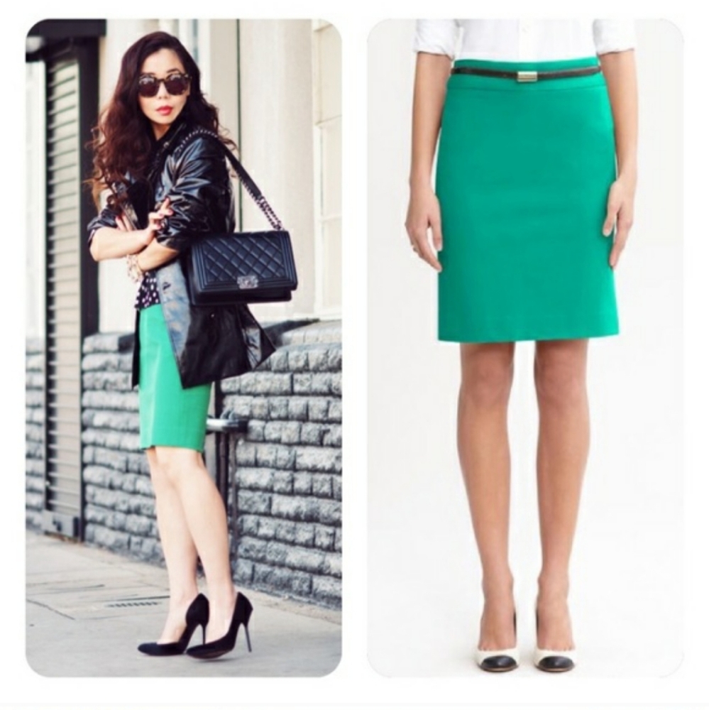 🚚Banana Republic Sloan green pencil skirt size 6